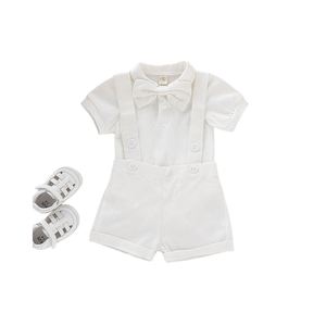 ชุดรอมเปอร์ผูกโบว์สำหรับเด็กทารกชุดกางเกงขาสั้นแบบมีสายเอี๊ยมเหมาะสำหรับความหรูหราในวันพิเศษ - Product Image 2