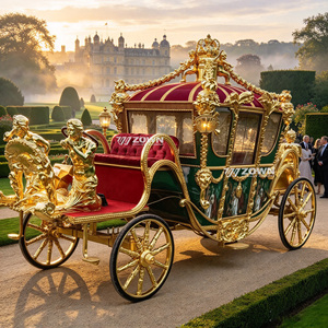 Preciosa Carruaje Real de Cuento de Hadas con Decoración Interior Personalizada para Eventos en Resorts y Sesiones de Fotos Románticas de Bodas - Product Image 1