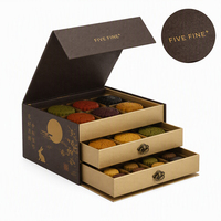 Boîte cadeau de luxe personnalisée pour gâteaux de lune avec lamination mate, gaufrage et revêtement UV pour sushis et chips de pommes de terre