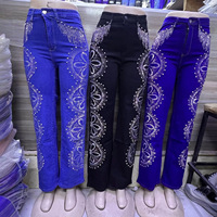 Jean en denim décontracté pour femme, coupe ample, jambe large, taille mi-haute, longueur intégrale, vente en gros, styles variés, référence uniquement