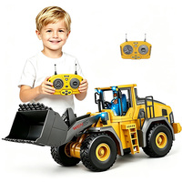 WGNRC BC1057, Juguete de Bulldozer a Control Remoto de 9 Canales a Escala 1/20, Juguete de Bulldozer de Aleación a Control Remoto, Juguetes de Ingeniería Eléctricos a Control Remoto para Niños