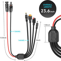 Câble d'extension personnalisé multi-connecteurs MC vers Xmass TX60 DC5521 DC7909, 18-12AWG, pour la charge de batteries d'alimentation extérieures