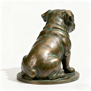 Figura <span class=keywords><strong>de</strong></span> Bulldog en Bronce Patinado, Estatua <span class=keywords><strong>de</strong></span> Animal <span class=keywords><strong>de</strong></span> Resina con Acabado Rústico, Decoración para el Hogar <span class=keywords><strong>de</strong></span> Estilo Academia Oscura - Product Image 4