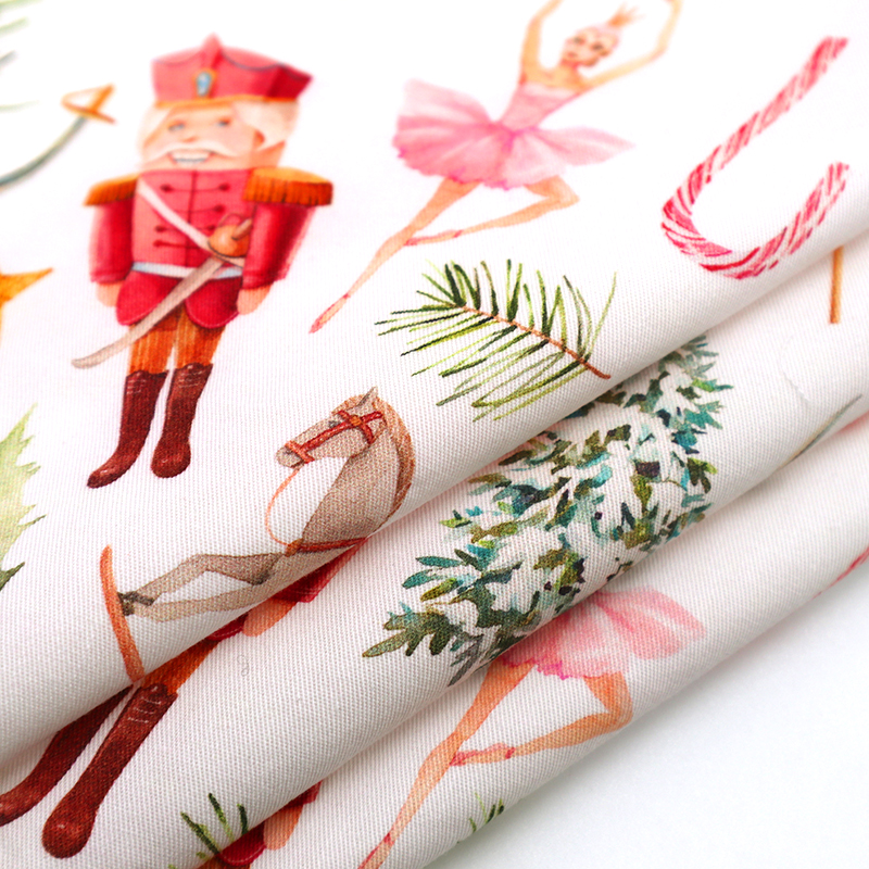 Органическая саржевая хлопчатобумажная ткань Kahn с принтом кота для детей с рождественским дизайном