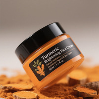 Crème Visage Anti-Taches et Éclaircissante au Curcuma et à l'Acide Kojique, Vitamine C, Anti-Âge, Marque Blanche