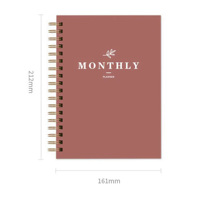 2024-2025 cahier à spirale A5 personnalisé Journal planificateur mensuel couverture rigide avec fil à coudre reliure papier couverture