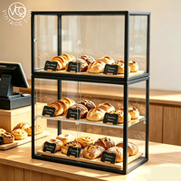 Vitrine à pain modulaire en acrylique transparent, présentoir alimentaire empilable pour boulangerie, pâtisserie, boutique de desserts, présentoir de comptoir