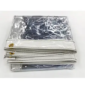 Heavy Duty 20 Mil 10' x 15' Clear Vinyl Tarp Transparent Waterproof PVC Tarpaulin with Brass Grommets for Tent Cover