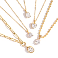 Collar de Acero Inoxidable Chapado en Oro de 18K Resistente al Agua con Circonita, Joyería Minimalista que No se Deslustra, Venta al por Mayor