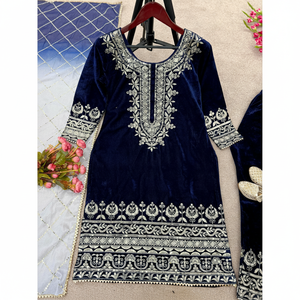 Conjunto de ropa de fiesta de diseñador para mujer, parte superior inferior y Dupatta, elegante y elegante - Product Image 1