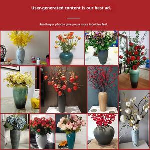 Jarrón de Cerámica de Jingdezhen, Adornos para Sala de Estar, Florero de Alta Gama para Arreglos Florales, <span class=keywords><strong>Maceta</strong></span> Grande, Simple, Moderna, con Esmalte de Color Decorativo - Product Image 3