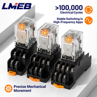 Relais intermédiaire miniature MY2NJ petit relais électromagnétique avec lumière et base pour DC 220V 24V 12V