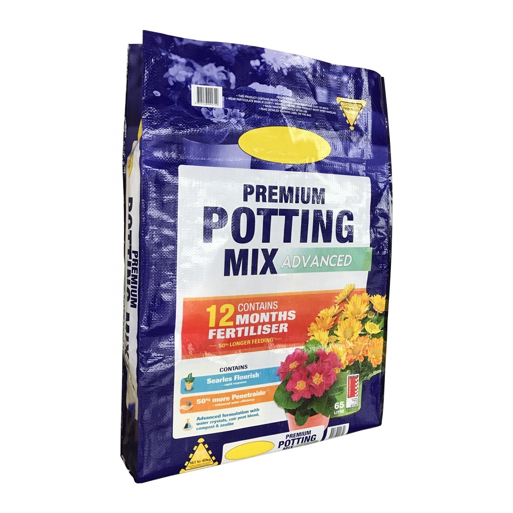 Utile fleur sol nutritif 8 couleur belle impression film D'OPP réutilisables tissés par pp stratifiés BOPP sac en plastique