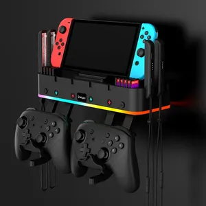 New Trend RGB Wall Mount with Joy-con Charger <strong>Holder</strong> for <strong>Nin</strong> Tendo Switch /oled Pro Controller Stand 10 Card Slots Brackter - Product Image 6