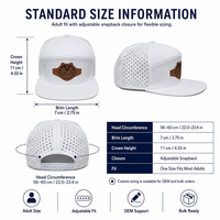 Casquette OEM personnalisée à 6 panneaux, perforée au laser, respirante, imperméable, en tissu éponge, avec patch logo, pour marques streetwear, plage, extérieur, station balnéaire