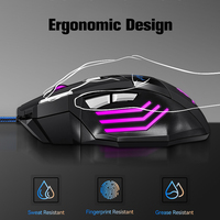 T-WOLF M1 Mouse Gaming Berkabel RGB Backlit Laris Manis 7D DPI Dapat Diatur 3600 Lampu LED Warna-warni USB Mouse Komputer untuk PC Laptop