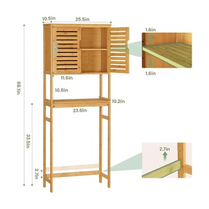 Armoire de rangement de salle de bain en <span class=keywords><strong>bambou</strong></span> peu encombrante Étagère de toilette sur pied comme <span class=keywords><strong>meuble</strong></span> de vanité - Product Image 3