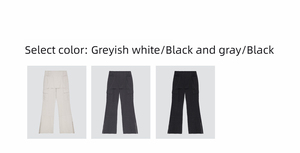 Miu-Style Faux deux pièces vêtements de travail évasé décontracté <span class=keywords><strong>taille</strong></span> <span class=keywords><strong>basse</strong></span> décontracté <span class=keywords><strong>taille</strong></span> <span class=keywords><strong>basse</strong></span> minceur pantalon à glissière pour les femmes - Product Image 2
