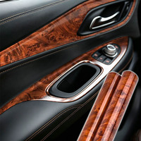 Pegatina Decorativa para Interiores de Automóviles de 0.3*50m, Película de Grano de Madera Simulada con Efecto Ojo de Pájaro, Superficie Brillante y Gruesa, Calcomanía para Modificación de Interiores de Automóviles
