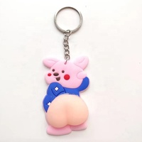 Dessin animé drôle fesses en caoutchouc souple porte-clés décompression jouet Pvc jouet clé pendentif