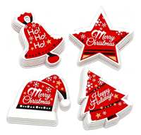 Autocollants de Noël personnalisés découpés à la forme, en vinyle imperméable et amovibles, pour emballage cadeau, cartes de vœux, impression d'autocollants de fêtes
