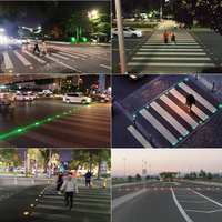 Lampu Penanda Jalan LED Berkabel Terpasang di Lantai dengan Kontrol Jarak Jauh, Lampu Stud Jalan LED Terang untuk Kota Pintar