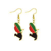 Boucles d'oreilles pendantes de haute qualité en acier inoxydable, style ethnique, tendance, accessoires de voyage pour femmes, motif drapeau de la Martinique