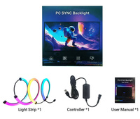 Kit de Retroiluminación Ambiental RGB para Juegos Inmersivos, Sincronización con Pantalla, Tira de Luz para PC