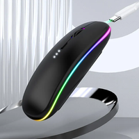 Level baterai terlihat dapat diisi ulang BT 2.4G, Mouse nirkabel lampu latar LED portabel Ultra ramping senyap Mode ganda