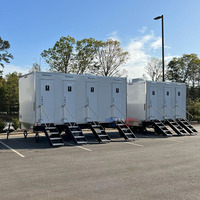 Remorque de toilettes mobile de luxe à 4 postes de toilette, norme américaine, avec climatisation et chauffage, à vendre