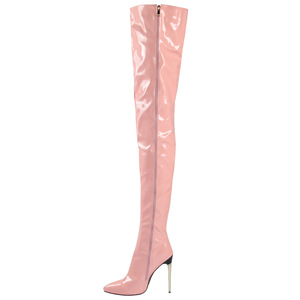 Hiver 2023 Nouvelle Arrivée Dames Bottes Chaussures Sabots Talons Sexy Noir Rouge Cuir Verni Sur le Genou Bottes pour femmes - Product Image 6
