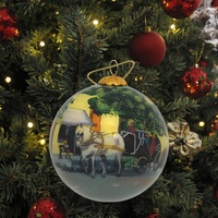 Boules de Noël en verre peintes à la main, décorations suspendues rondes de luxe pour l'intérieur, avec option de logo personnalisé