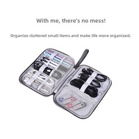 Tas Penyimpanan Digital Sling Travel Terlaris Multi Grid Portable untuk Kabel Data, Organizer Elektronik dengan Logo