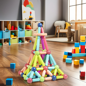 68 في الحجم الكبير لبنات بناء مغناطيسية تعليمية طقم أعواد بناء معتمدة EN71 - Product Image 2