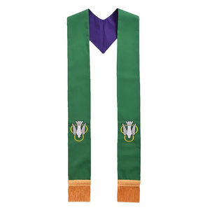 Vente directe usine : Étole de graduation pour prêtre catholique chrétien, étole de superposition pour pasteur et clergé d'église, usage scolaire, 100% polyester - Product Image 2
