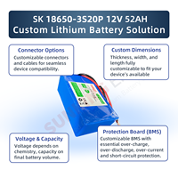 Batterie au lithium 12V 52Ah 18650 haute puissance, fabrication directe d'usine, acceptation d'échantillons personnalisés, pour outils électriques sans fil