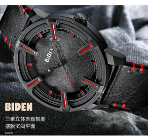 BIDEN 0186 Orologio da Polso Cronografo Business Casual Regalo Orologio <span class=keywords><strong>di</strong></span> Lusso da <span class=keywords><strong>Uomo</strong></span> Moda Top Brand Impermeabile 3ATM Classico in Pelle per <span class=keywords><strong>Uomo</strong></span> - Product Image 5