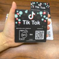 1 NFC-Chip + QR-Code PVC Google-Bewertungsplatte mit Klebstoff für Restaurant-Aufkleber, programmierbar, wiederbeschreibbar, leer, entsperrt