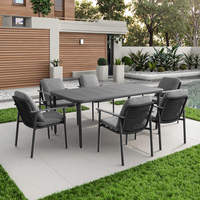 Mobilier de jardin Ensemble de salle à manger d'extérieur moderne Chaise et table en teck Ensemble de table à manger