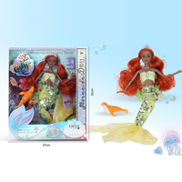 Poupée Emily de 11,5 pouces, 11 articulations, en robe verte avec de longs cheveux bouclés rouges scintillants, fille noire pour enfants, en vente