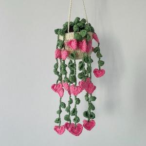 <span class=keywords><strong>Fleurs</strong></span> de glycine en fil de crochet faites à la main, légères et douces, ornement suspendu pour plantes - Décoration moderne durable et écologique pour la maison - Product Image 6