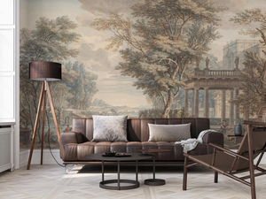 Moderno palazzo retrò paesaggio panoramico carta da parati murale buccia e bastone Design per soggiorno divano decorazione d'interni - Product Image 2
