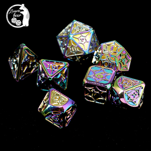 Fabricants de dés en métal personnalisés Jeu de société polyédrique coloré Jeu de dés chargé - Product Image 3