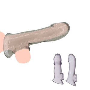 Dildo Ampliación Pene Manga Juguetes sexuales para hombres Sex Shop Cocks Extender Reutilizable Silicona Condón G-spot Masajeador - Product Image 1