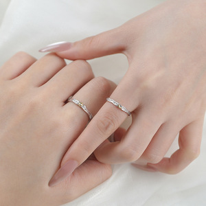 S999 Plata fina personalizable para estilo clásico Anillos de diseño de Luna y sol originales de gama media a alta que simbolizan 'Never Leave Forsake' - Product Image 3