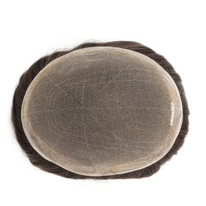 <span class=keywords><strong>Parrucca</strong></span> HS7F in pizzo francese completo <span class=keywords><strong>con</strong></span> capelli umani indiani, sistema di sostituzione dei capelli per uomo, toupet - Product Image 2