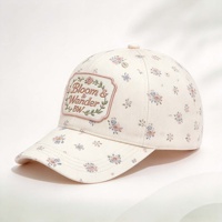 Casquette de baseball personnalisée avec broderie florale, motif floral vintage, visière incurvée, en coton, style Dad Hat, chapeaux ajustables imprimés sur mesure
