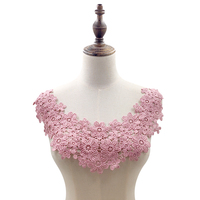 Appliques brodées en dentelle pour vêtements, motifs floraux, accessoires de mode DIY, design ajouré 3D en polyester, couleur unie