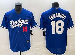 2026最新美国洛杉矶棒球队球衣 #18 Yoshinobu Yamamoto热转印印花透气100% 聚酯 - Product Image 3