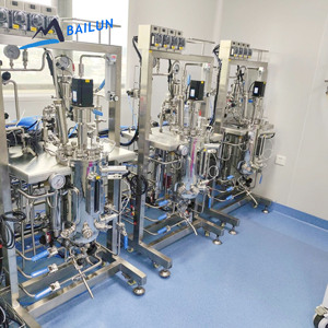 ถังหมักแบบมีแจ็คเก็ตขนาด 10 ลิตร ทำจากสแตนเลส ระบบไบโอรีแอกเตอร์แบบไพลอต พร้อมระบบ CIP/SIP และ PLC สำหรับการหมักแบบควบคุมแรงดัน - Product Image 1